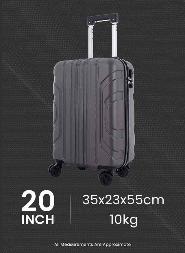 شنطة سفر صغيرة 20 انش صلبة بارا جوهن رصاصي PARA JOHN Travel Luggage Suitcase
