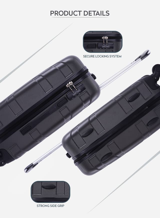 Para John Parajohn Travel Luggage Suitcase, 20''-  Trolley Bag, Carry On Hand Cabin Luggage Bag - Portable Lightweight Travel Bag With 360 Durable 4 Spinner Wheels - Hard Shell Luggage Spinner (10kg)