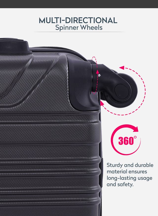 Para John Parajohn Travel Luggage Suitcase, 20''-  Trolley Bag, Carry On Hand Cabin Luggage Bag - Portable Lightweight Travel Bag With 360 Durable 4 Spinner Wheels - Hard Shell Luggage Spinner (10kg)