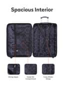 طقم شنط سفر 20/24/28 انش صلبة بارا جون 3 قطع زهري PARA JOHN Hard Side ABS Luggage Trolley