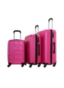 طقم شنط سفر 20/24/28 انش صلبة بارا جون 3 قطع زهري PARA JOHN Hard Side ABS Luggage Trolley