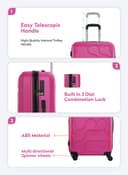 طقم شنط سفر 20/24/28 انش صلبة بارا جون 3 قطع زهري PARA JOHN Hard Side ABS Luggage Trolley