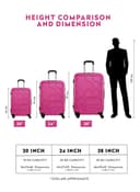 طقم شنط سفر 20/24/28 انش صلبة بارا جون 3 قطع زهري PARA JOHN Hard Side ABS Luggage Trolley