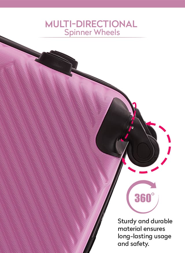 طقم شنط سفر 20/24/28 انش صلبة بارا جون 3 قطع وردي PARA JOHN Softside Luggage Trolley Set