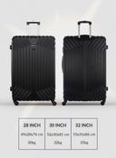 طقم شنط سفر 28/30/32 انش صلبة بارا جون 3 قطع مقلم أسود PARA JOHN  Light wight Hard Side ABS Luggage Trolley - SW1hZ2U6MTQwMzAxNg==