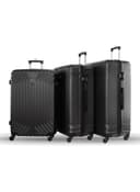 طقم شنط سفر 28/30/32 انش صلبة بارا جون 3 قطع مقلم رصاصي PARA JOHN  Light wight Hard Side ABS Luggage Trolley