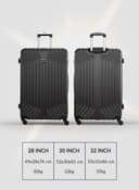 طقم شنط سفر 28/30/32 انش صلبة بارا جون 3 قطع مقلم رصاصي PARA JOHN  Light wight Hard Side ABS Luggage Trolley