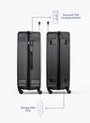 طقم شنط سفر 28/30/32 انش صلبة بارا جون 3 قطع مقلم رصاصي PARA JOHN  Light wight Hard Side ABS Luggage Trolley