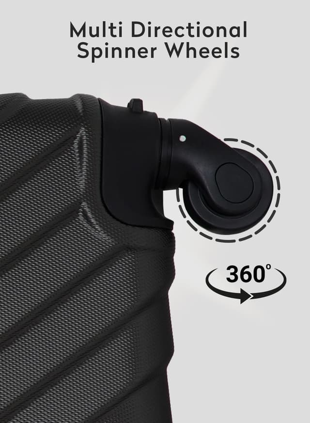 طقم شنط سفر 28/30/32 انش صلبة بارا جون 3 قطع مقلم رصاصي PARA JOHN  Light wight Hard Side ABS Luggage Trolley