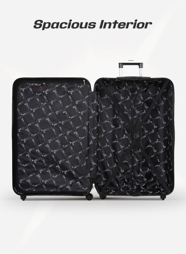 طقم شنط سفر 28/30/32 انش صلبة بارا جون 3 قطع مقلم رصاصي PARA JOHN  Light wight Hard Side ABS Luggage Trolley