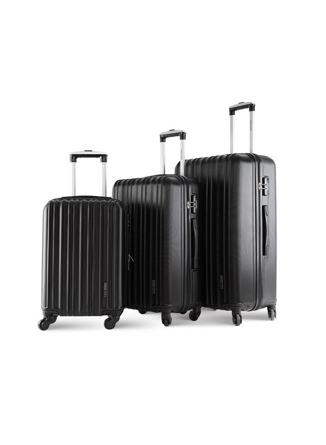 طقم شنط سفر 20/24/28 انش صلبة بارا جون 3 قطع أسود PARA JOHN Lightweight ABS Hard side Travel Luggage Trolley Bag Set - SW1hZ2U6MTQwMTQ0MA==