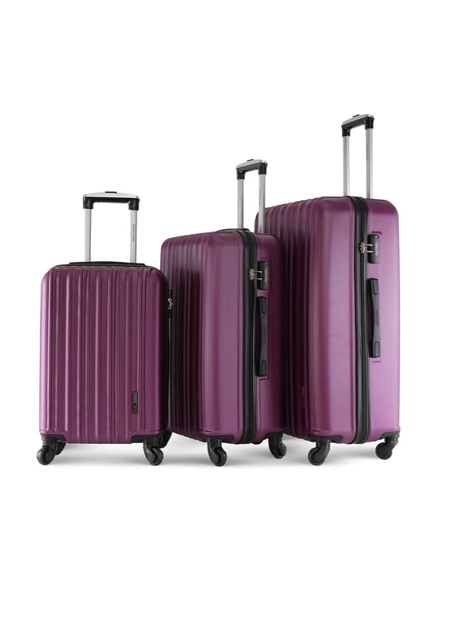 طقم شنط سفر 20/24/28 انش صلبة بارا جون 3 قطع بنفسجي PARA JOHN Lightweight ABS Hard side Travel  Luggage Trolley Bag Set