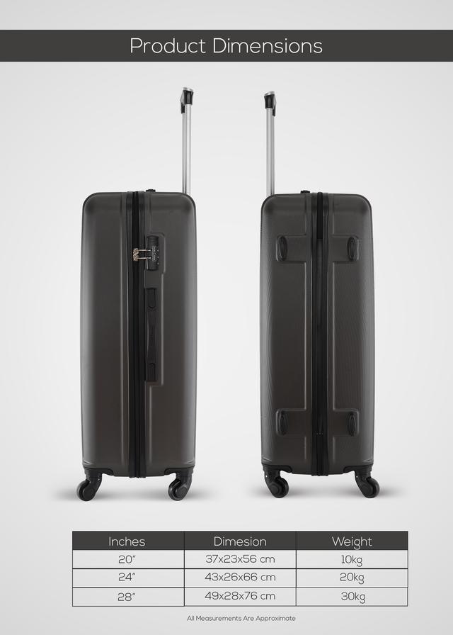 طقم شنط سفر 20/24/28 انش صلبة بارا جون 3 قطع مقلمة أسود PARA JOHN Lightweight ABS Hard side Travel Luggage Trolley Bag Set - SW1hZ2U6MTQwMTQ3Mw==