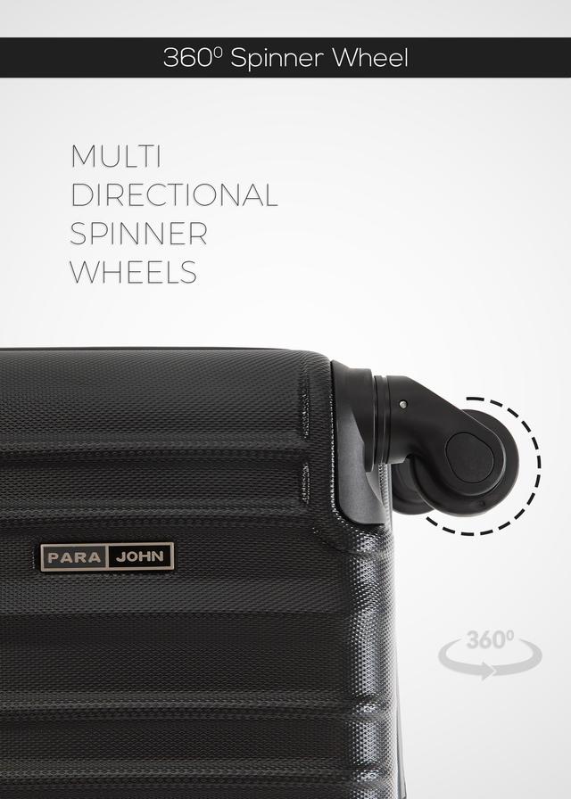 Para John Lightweight 3-Pieces Abs Hard Side Travel Luggage Trolley Bag Set With Lock For Men / Women / Unisex Hard Shell Strong