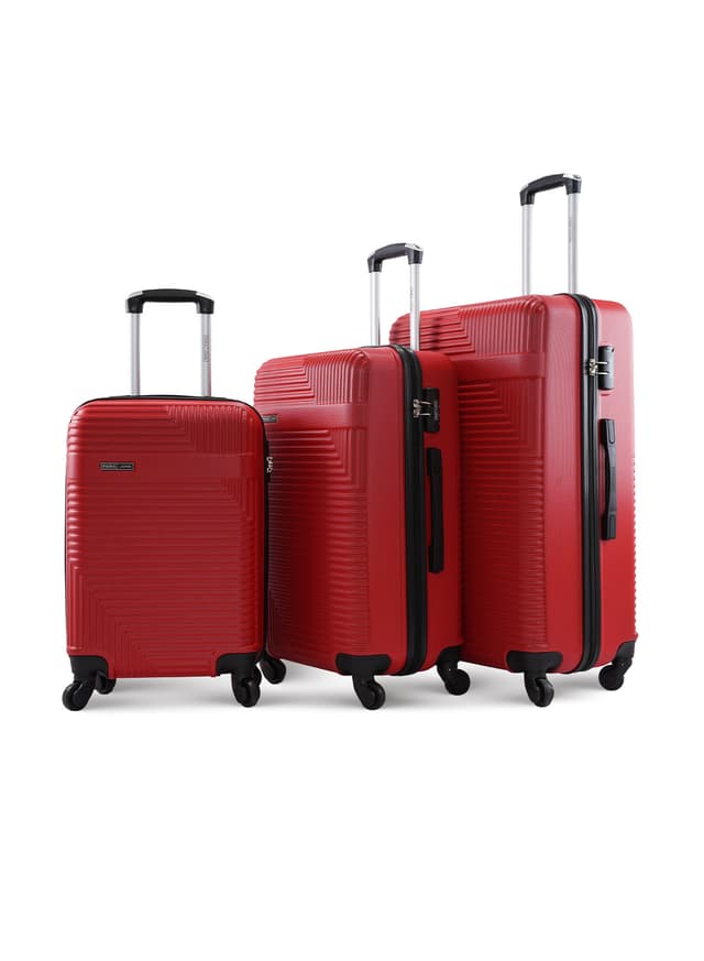 طقم شنط سفر 20/24/28 انش صلبة بارا جون 3 قطع خمري PARA JOHN Lightweight ABS Hard side Travel Luggage Trolley Bag Set