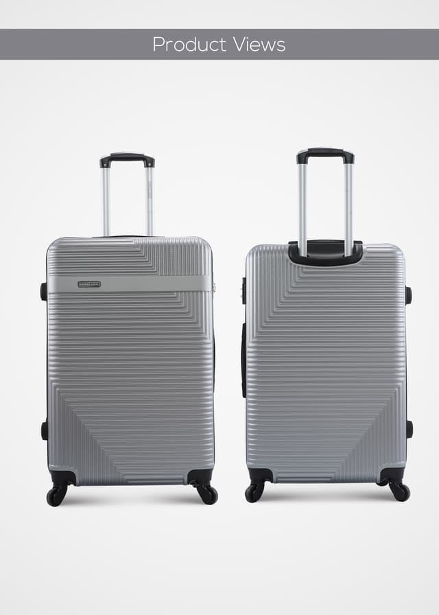 طقم شنط سفر 20/24/28 انش صلبة بارا جون 3 قطع فضي PARA JOHN Lightweight ABS Hard side Travel Luggage Trolley Bag Set