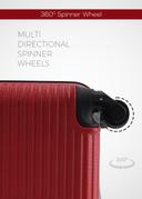 طقم شنط سفر 20/24/28 انش صلبة بارا جون 3 قطع خمري PARA JOHN Lightweight ABS Hard side Travel Luggage Trolley Bag Set