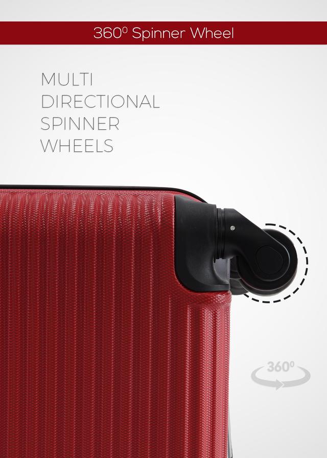 طقم شنط سفر 20/24/28 انش صلبة بارا جون 3 قطع خمري PARA JOHN Lightweight ABS Hard side Travel Luggage Trolley Bag Set