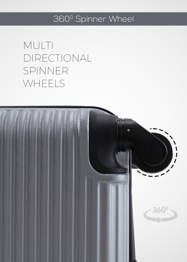 طقم شنط سفر 20/24/28 انش صلبة بارا جون 3 قطع فضي PARA JOHN Lightweight ABS Hard side Travel Luggage Trolley Bag Set