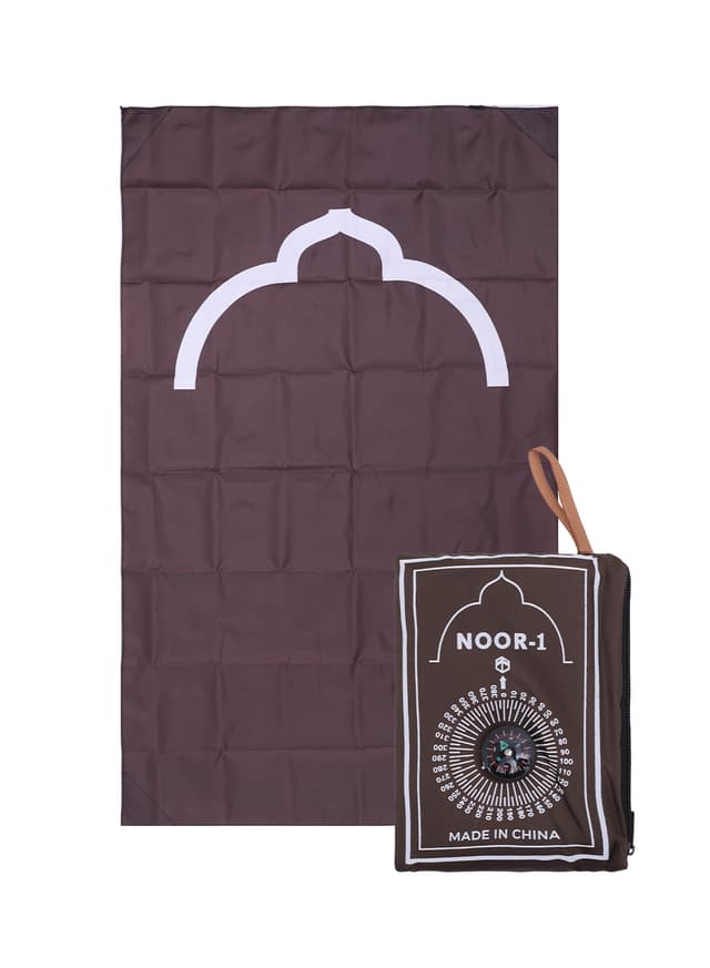 Noor-1 Portable Steady Pocket Prayer Mat Musalla For Islamic Prayer Travel Friendly Prayer Rug With Carry Pouch And Qibla Finder