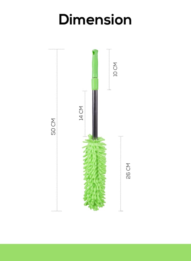 مكنسة غبار يدوية للسيارة باري لايف أخضر PARRY LIFE Microfiber Car Cleaning Duster Brush