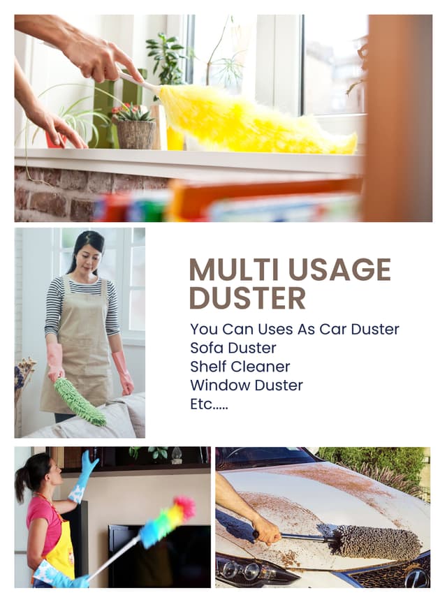 مكنسة غبار يدوية للسيارة باري لايف أخضر PARRY LIFE Microfiber Car Cleaning Duster Brush