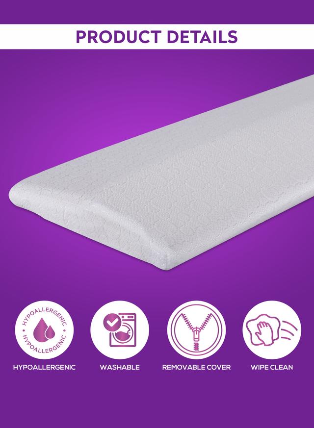 Parry Life Pregnency Support Pillow| Leg/ Lumber Support Pillow | Therapeutic Pain Relief Pillow, 25x60x5cm - White - SW1hZ2U6MTQwMjUxNA==