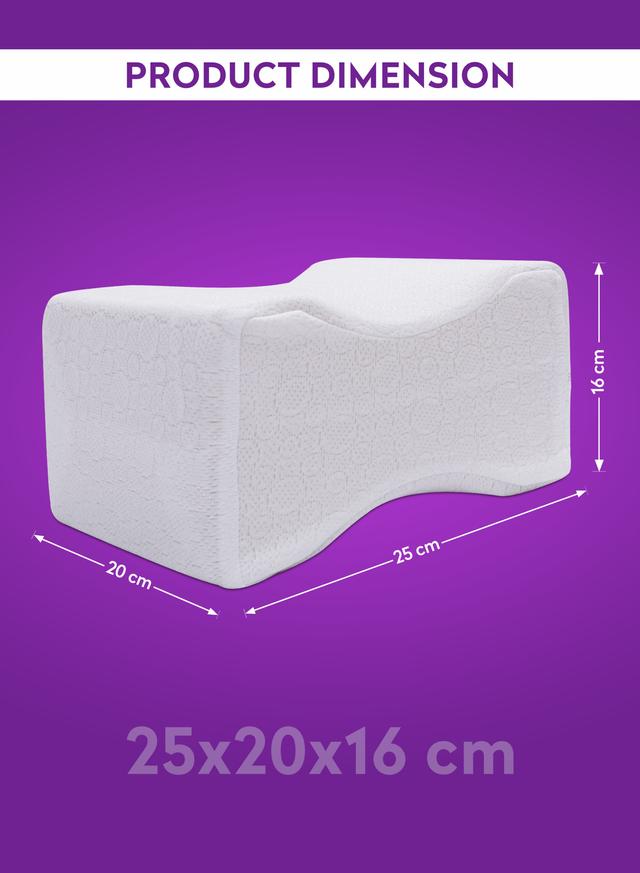Parry Life Pregnency Support Pillow| Leg/Lumber Support Pillow | Therapeutic Pain Relief Pillow, 25x20x16cm - White - SW1hZ2U6MTQwMjUwNw==