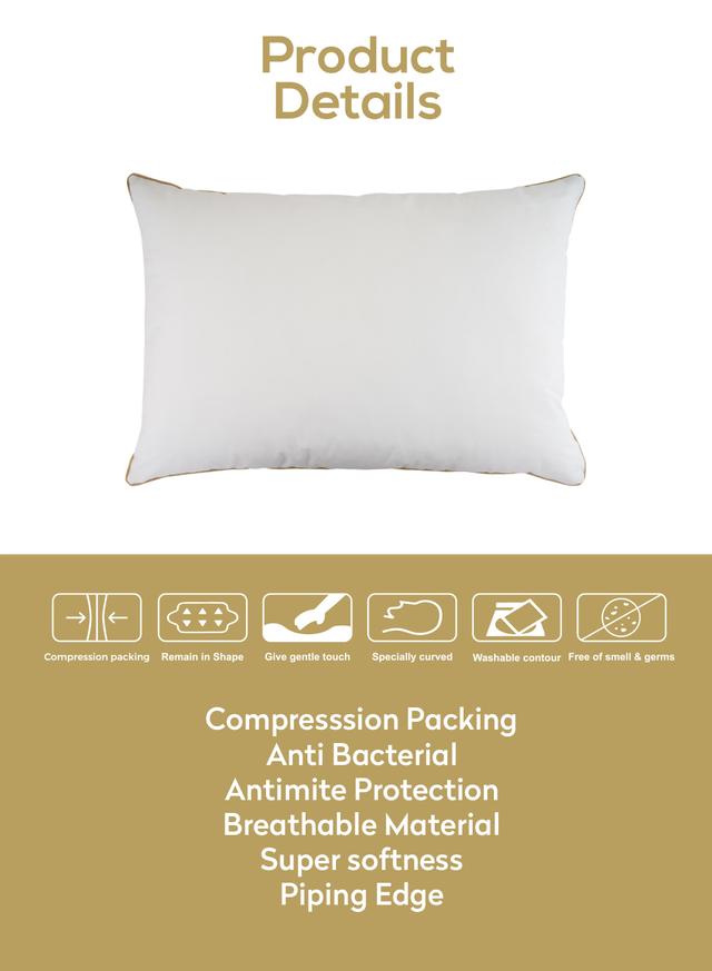 وسادة نوم قطن باري لايف PARRY LIFE Preimum Luxury Quality Soft Cotton Sleeping Bed Pillow - SW1hZ2U6MTQwMjI2MQ==