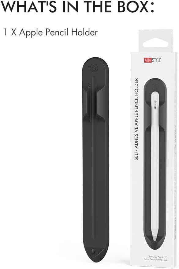 Ahastyle Premium Silicone Holder For Apple Pencil 1& 2 - Black [ PT112-BK ]