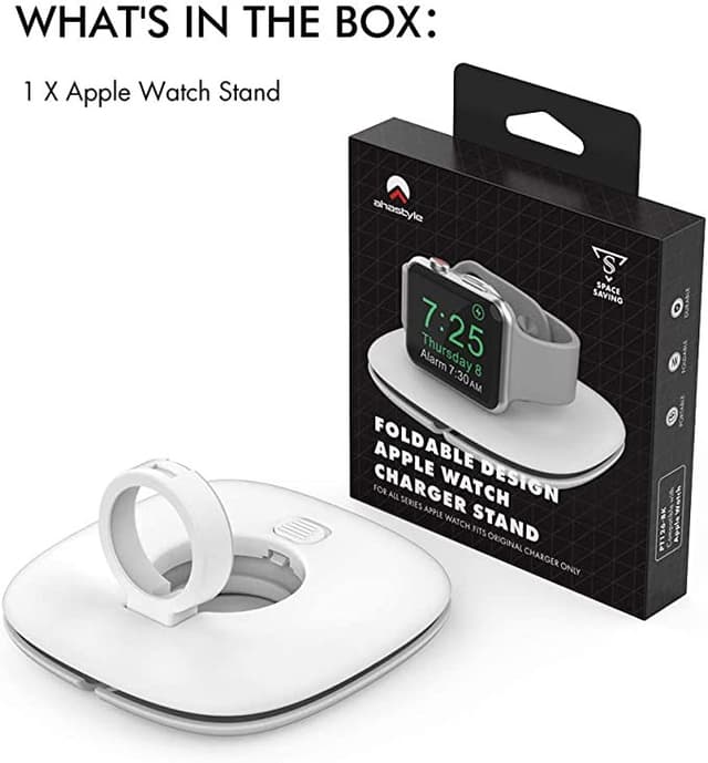 Ahastyle ABS Foldable Charger Stand For Apple Watch - Black [ PT126_BK ]