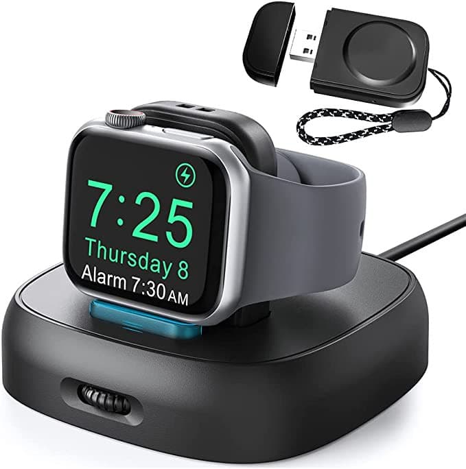 Ahastyle ABS 2 in 1 Portable Multifunction Charging stand For Apple Watch - Black [ PT143_BK ]