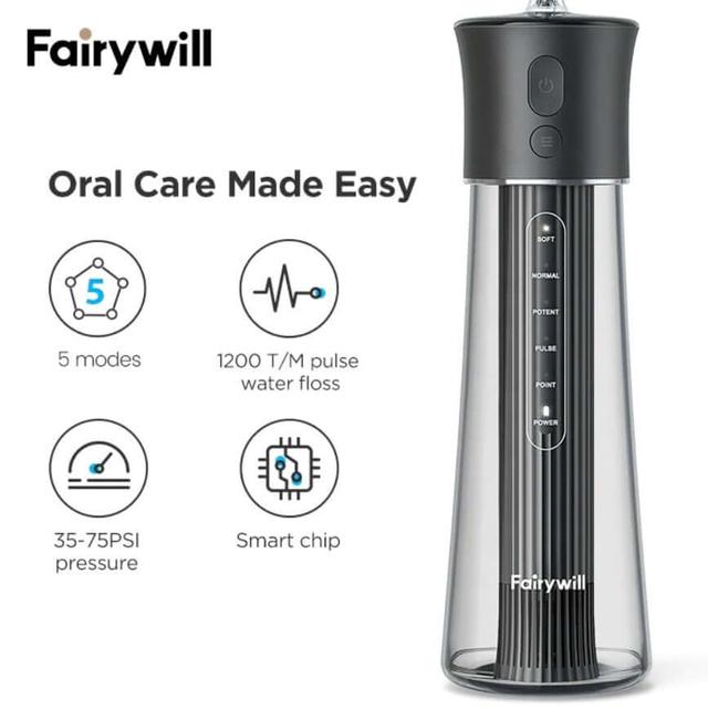 جهاز خيط الاسنان المائي شفاف فيري ويل  300 مل Fairywill F30 Water Flosser - SW1hZ2U6MTM1ODQ2Ng==