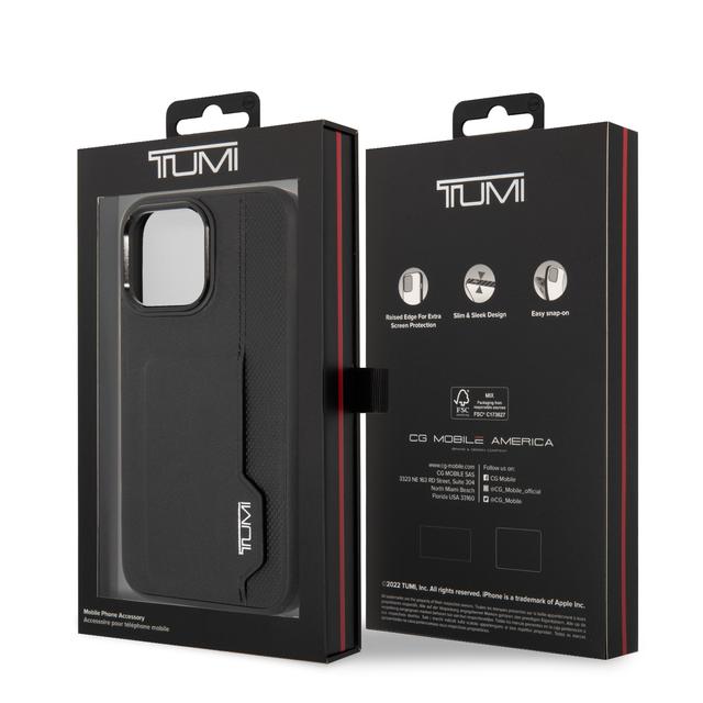كفر ايفون 14 برو مع محفظة جلد تومي أسود Tumi HC Leather With Vertical Card Slot Case - SW1hZ2U6MTM5ODI5Mw==