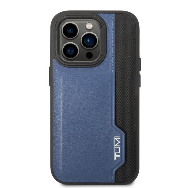 Tumi HC Leather With Vertical Card Slot Case For iPhone 14 Pro - Blue [ TUHCP14LRCPV ] - SW1hZ2U6MTM5ODMwNQ==