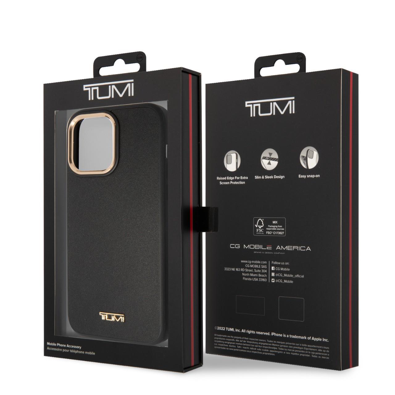 Tumi Women Smooth Leather Hard Case For iPhone 14 Pro - Black [ TUHCP14LRGOK ]