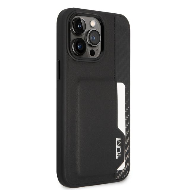 Tumi HC Leather& Carbon With Vertical Card Slot Case For iPhone 14 Pro Max - Black [ TUHCP14XACLK ] - SW1hZ2U6MTM5ODAzMQ==