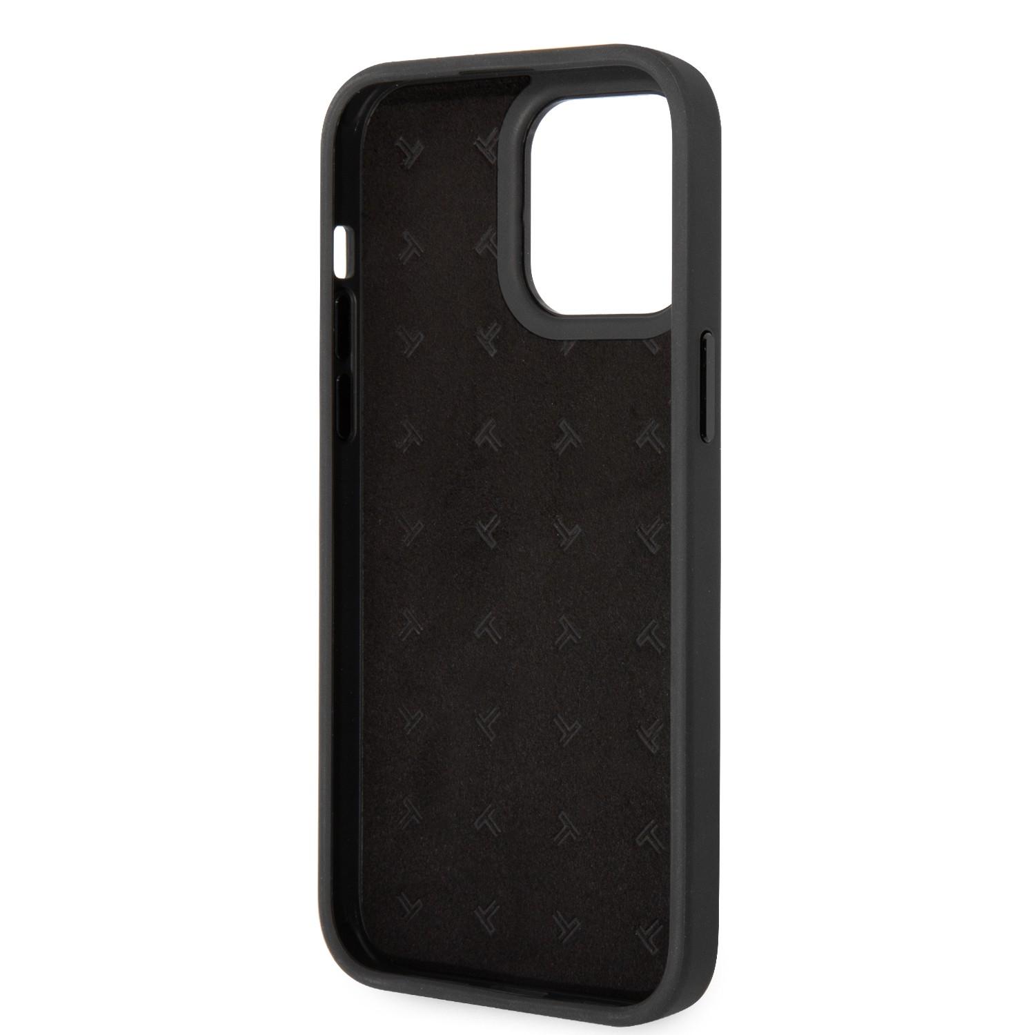 كفر ايفون 14 برو ماكس مع محفظة جلد تومي أسود Tumi HC Leather With Vertical Card Slot Case