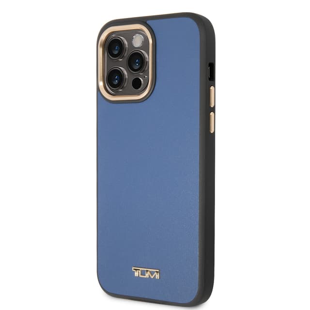 كفر ايفون 14 برو ماكس نسائي تومي أزرق Tumi Women Smooth Leather Hard Case