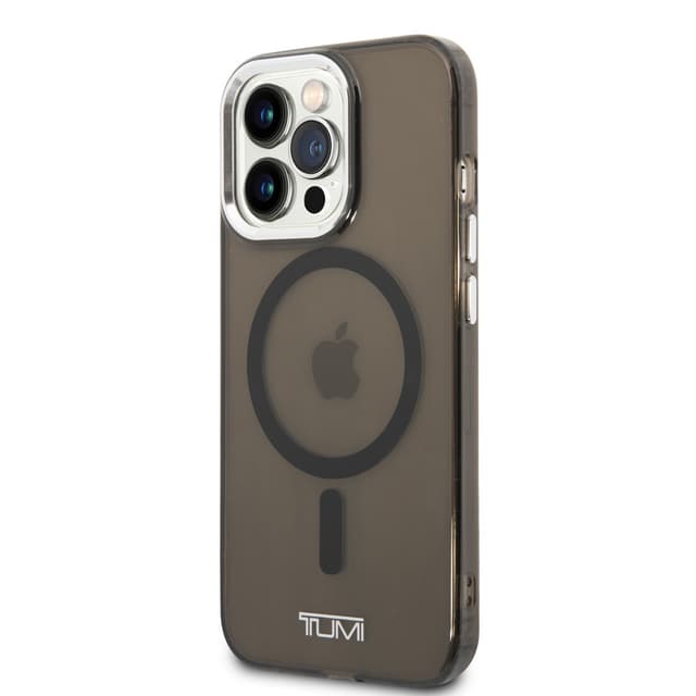 كفر ايفون 14 برو ماكس ماج سيف تومي شفاف أسود Tumi Transparent Magsafe Case