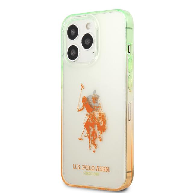 U.S.Polo Assn. USPA PC/TPU Case With Dyed Bumper & Horse Logo For iPhone 14 Pro Max - Orange [ USHCP14XUGRON ] - SW1hZ2U6MTM5ODk4Mg==