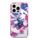 كفر جوال ايفون 14 برو ماكس سيليكون لون بنفسجي من يو اس بولو USPA PC TPU IML Case With Dye Palm Design & Horse Logo For iPhone 14 Pro Max