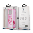 كفر جوال ايفون 14 برو ماكس سيليكون لون وردي من يو اس بولو USPA PC TPU Tranparent Case With Graffiti Logo For iPhone 14 Pro Max - 283560