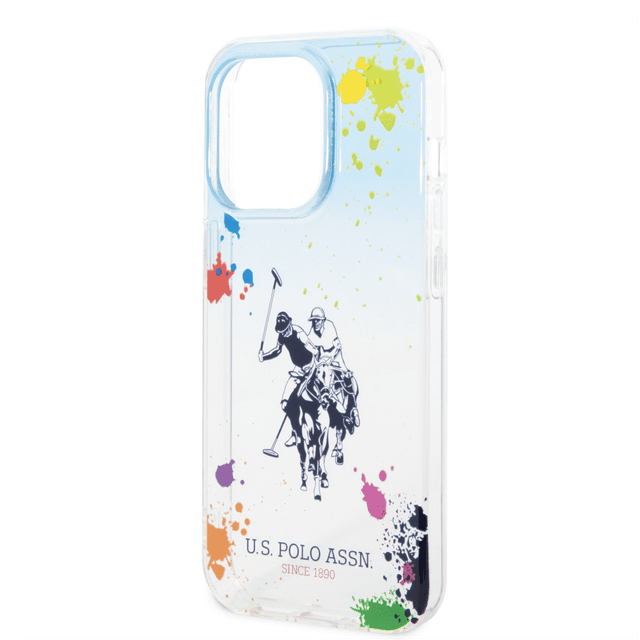 U.S.Polo Assn. USPA PC/TPU Case Florida Design For iPhone 14 Pro Max - Blue/Orange [ USHCP14XUROB ]