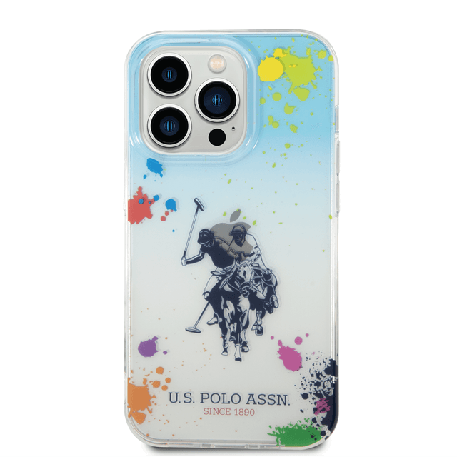U.S.Polo Assn. USPA PC/TPU Case Florida Design For iPhone 14 Pro Max - Blue/Orange [ USHCP14XUROB ]
