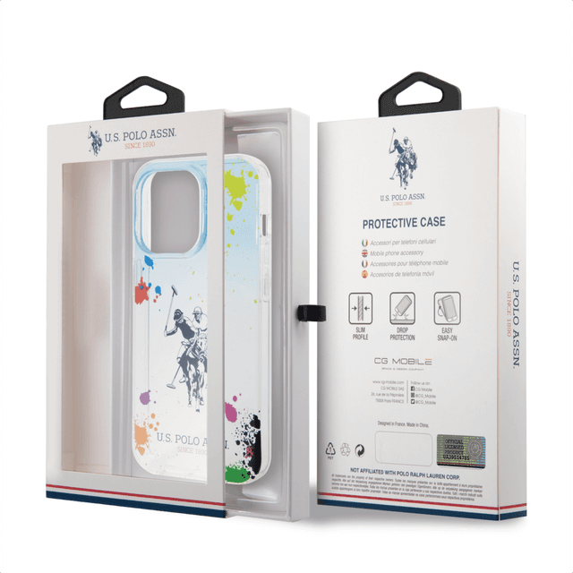 U.S.Polo Assn. USPA PC/TPU Case Florida Design For iPhone 14 Pro Max - Blue/Orange [ USHCP14XUROB ]