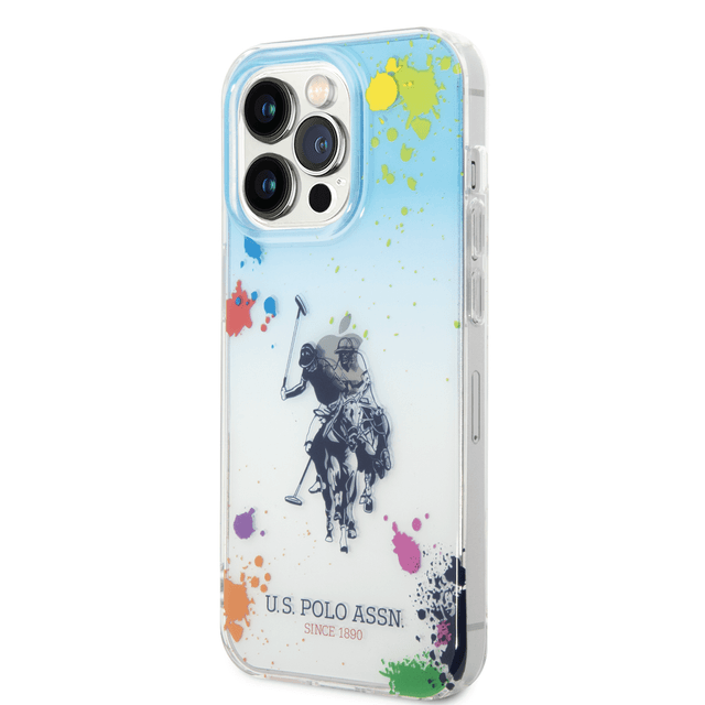 U.S.Polo Assn. USPA PC/TPU Case Florida Design For iPhone 14 Pro Max - Blue/Orange [ USHCP14XUROB ]
