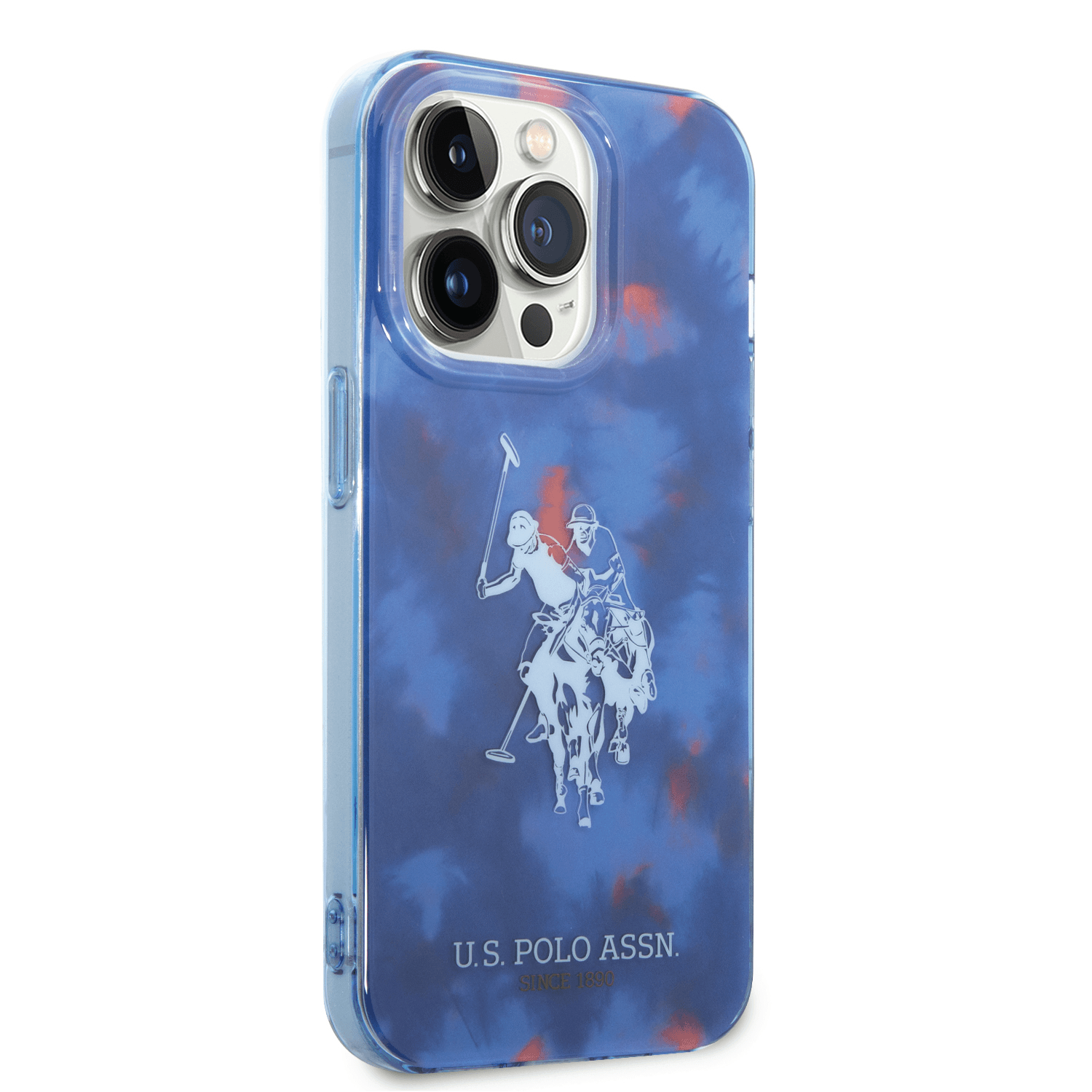 U.S.Polo Assn. USPA PC/TPU Case With Tie&Dye Design & Horse Logo For iPhone 14 Pro Max - Blue [ USHCP14XUTIB ]