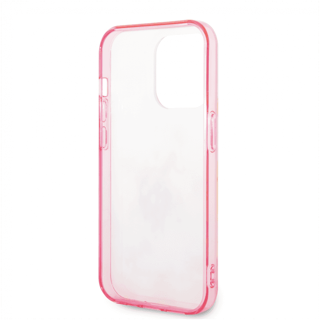 كفر جوال ايفون 14 برو ماكس سيليكون لون وردي من يو اس بولو USPA PC TPU Case With Tie&Dye Design & Horse Logo For iPhone 14 Pro Max - 283533