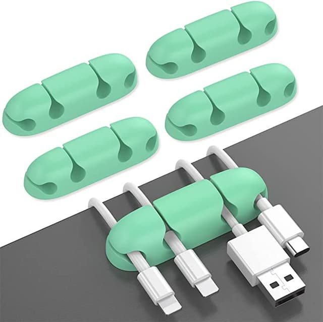 AhaStyle Silicone Multi-Purpose Cable Clip/Organizer ( 5 Packs ) - Green [ WG10-4_GN ]